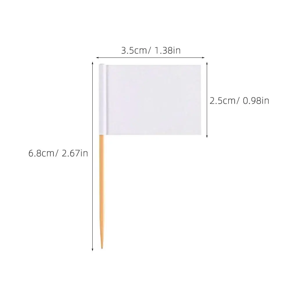 

Toothpick Flag Blank Flags for Food Hamburger Cupcakes White Bamboo DIY Toothpicks