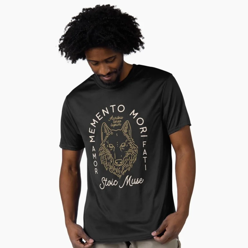 

Memento Mori 0331 Amor fati stoic philosophy Gift t shirt for men 100% cotton printed Wolf Graphic Clothes Large size Tops S-6XL