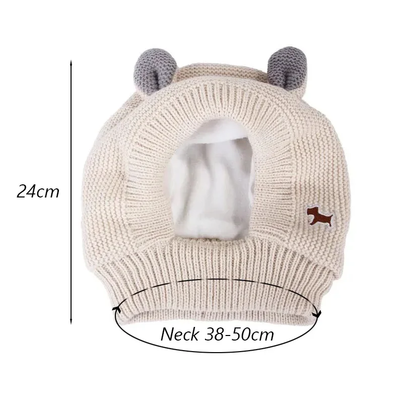 Quality Hight Knit Pet Cap Hat for Medium Large Dogs Winter Warm Big Dog Headwear Headgear French Bulldog Costume Accessories