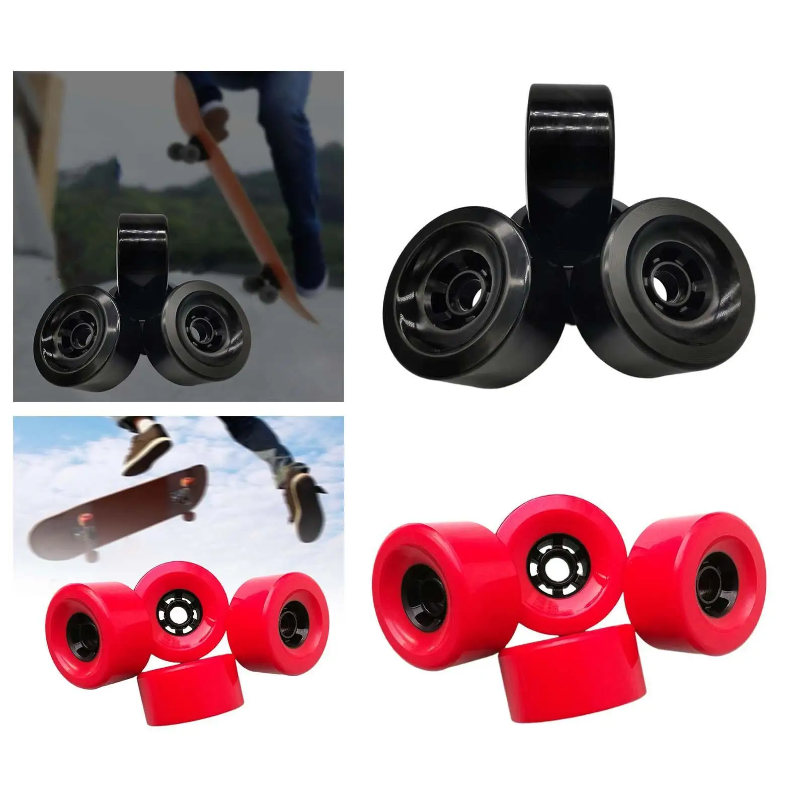 4x-スケートボードホイール-52mm-スムーズ耐衝撃クルーザーホイール-スペアパーツ