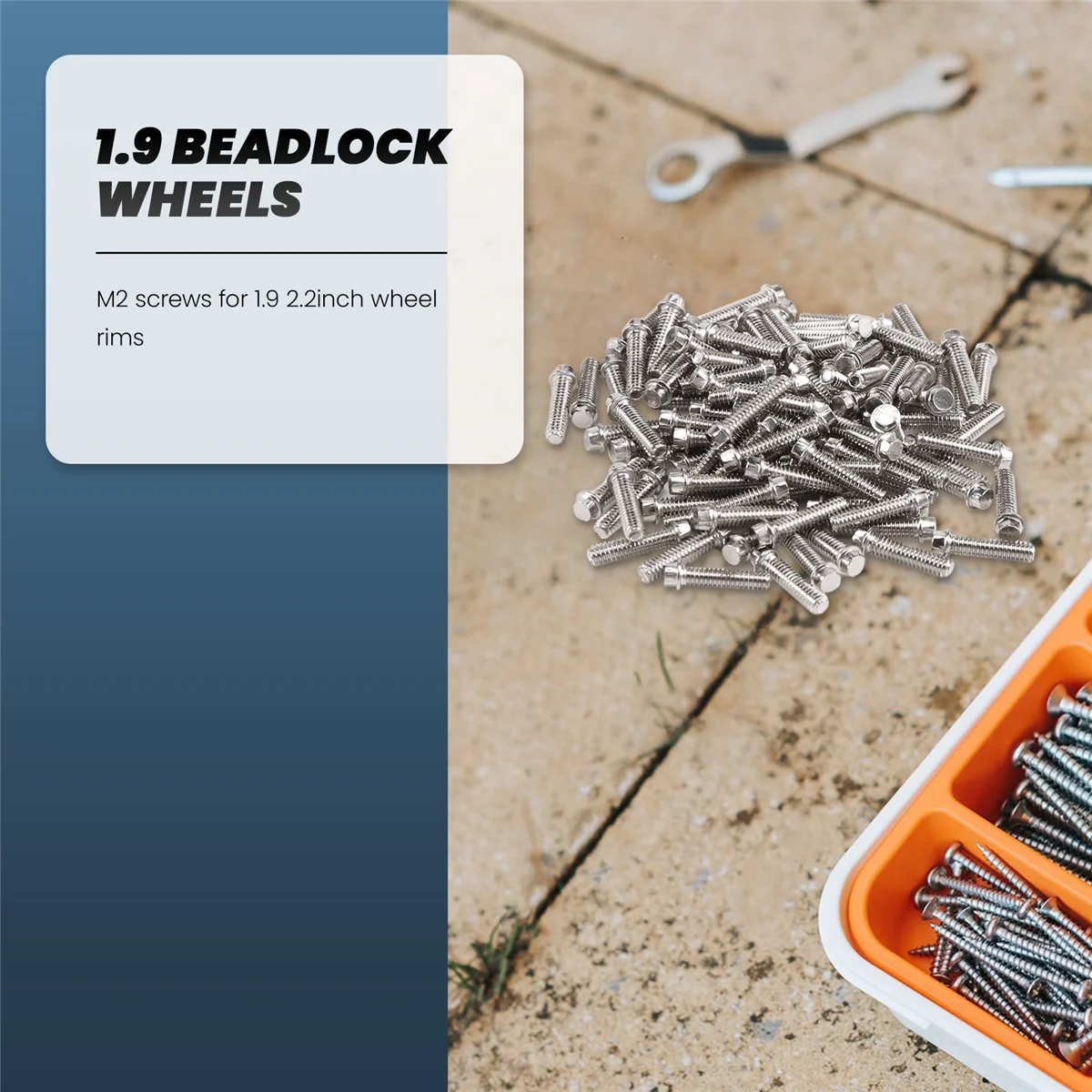 O novo 100 peças 1.9 2.2 aro da roda imperial m2 parafuso decoração para 1/10 rc crawler axial scx10 90046 axi03007 traxxas trx4, b