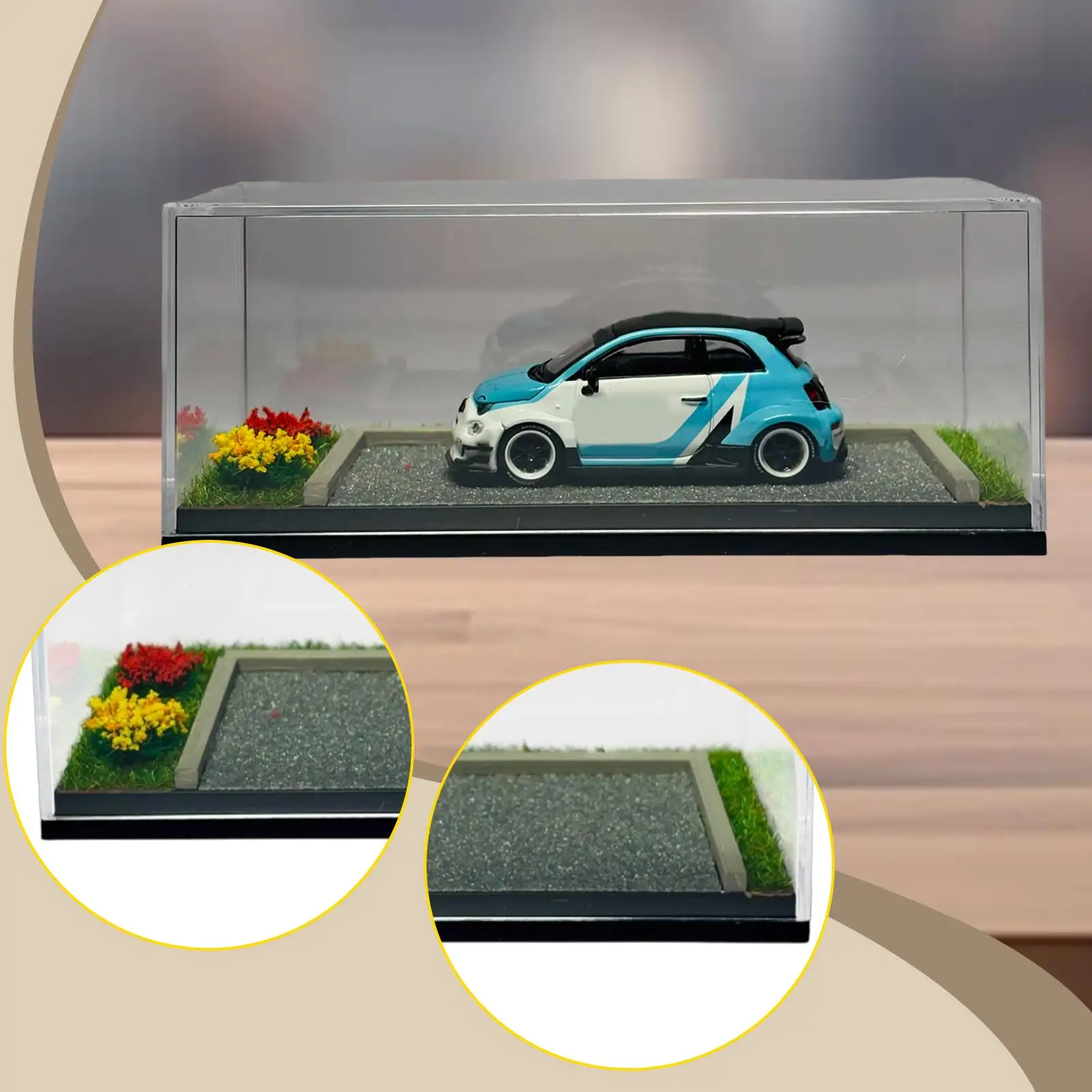 1/64 Diecast Car Display Case, Transparent Cover Display Box, Parking Lot, Storage Case