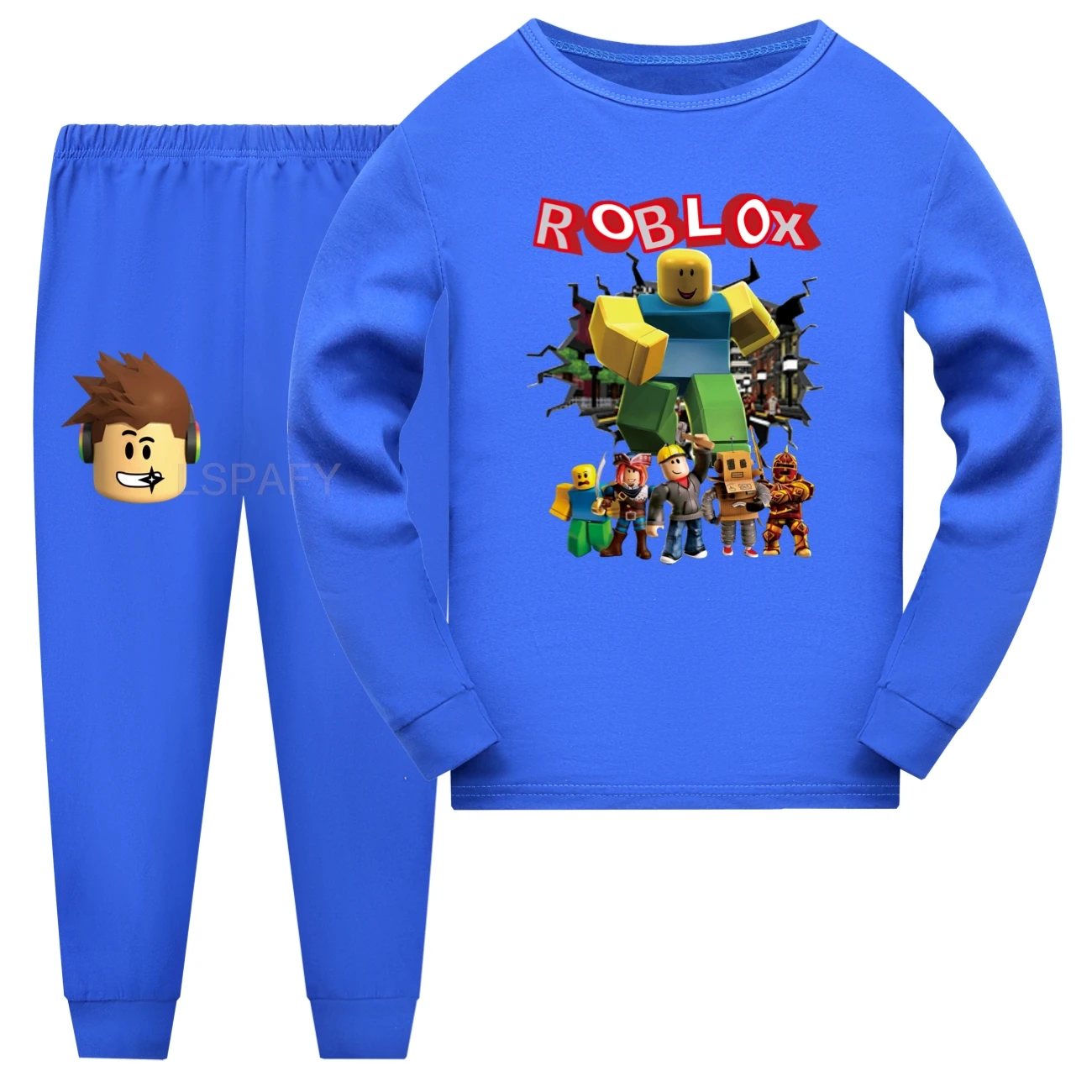 Детский комплект ROBLOX, детские пижамы для мальчиков и девочек, пижамы с длинными рукавами и рисунком супергероя, хлопковая одежда для сна, ночная рубашка