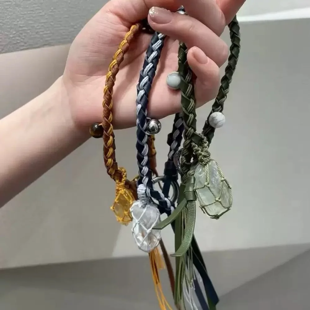 إكسسوارات حقيبة منسوجة مصنوعة يدويًا من حجر الكريستال العلاجي ومتعددة الاستخدامات لكل من الرجال والنساء