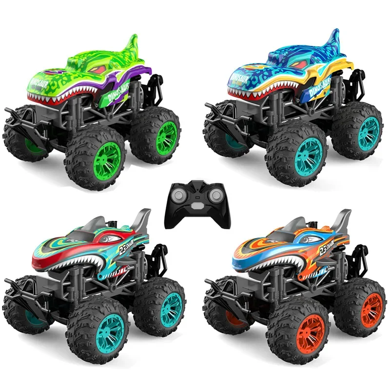 KYAMRC T-181 1:20 360-stopniowy obrotowy dinozaur rekin RC CAR Dziecięce światła muzyczne Zdalnie sterowany samochód kaskaderski Zabawkowy samochód dla dzieci