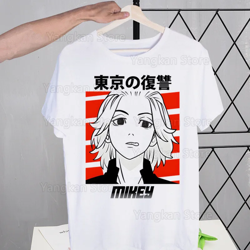 Manjiro Hinata Man Tshirt Summer Fashion T-shirt Casual White Funny Cartoon Print T-shirt Hip Pop Tops tee