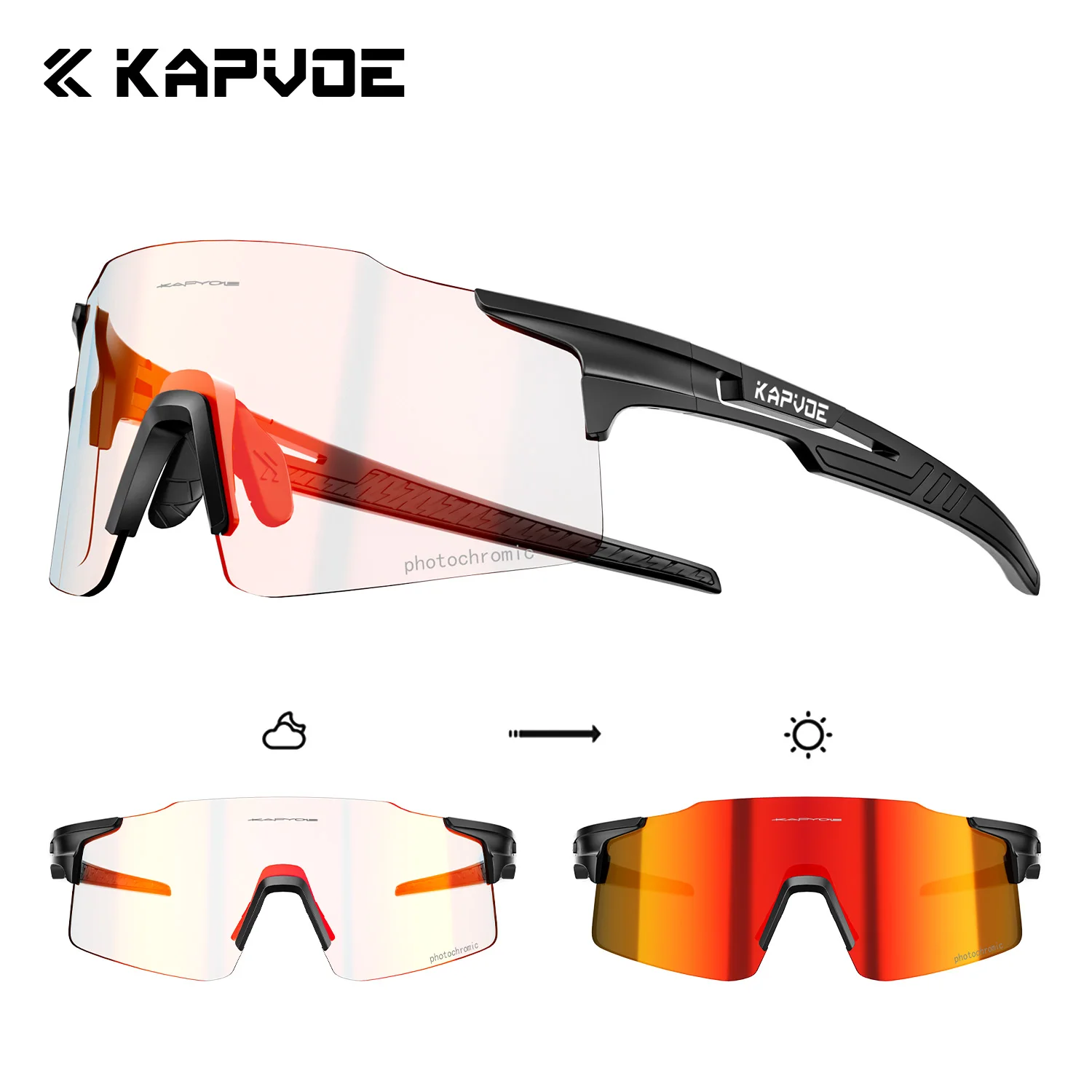 

KAPVOE новые велосипедные фотохромные солнцезащитные очки мужские уличные велосипедные спортивные очки дорожные очки для езды на велосипеде очки велосипедные очки