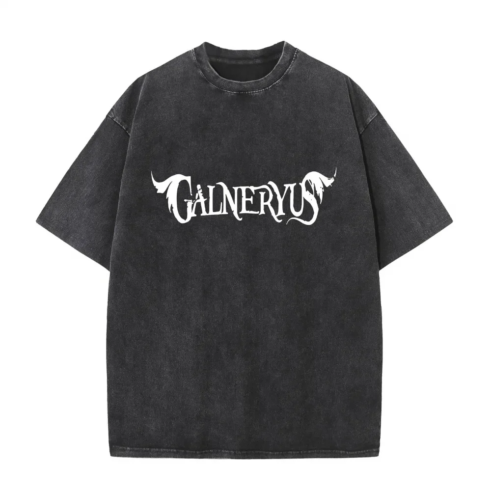 

2025 American retro washed old heavy cotton solid color short-sleeved Tshirt summer loose top tide washed T-shirt Galneryus jp