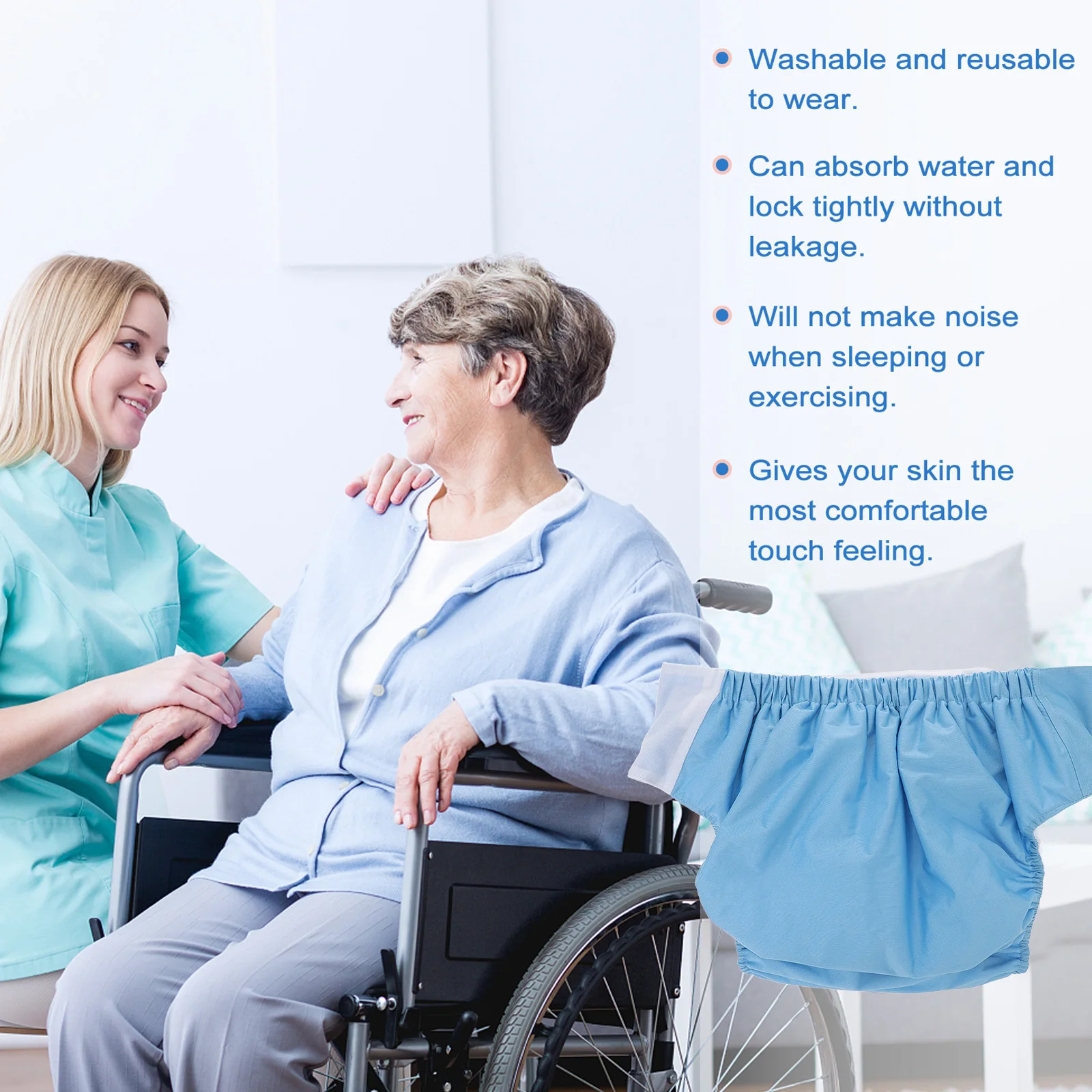 

2pcs Washable Cloth Diapers Reusable Adult Diaper Covers Incontinence Pants For Women Men Overnight Leakproof Waterproof