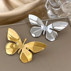 Glossy Butterfly Stainless Steel Brooch for Women Fashion Gold Silver Color Collar Lapel Pins Scarf Brooches Jewelry Gifts