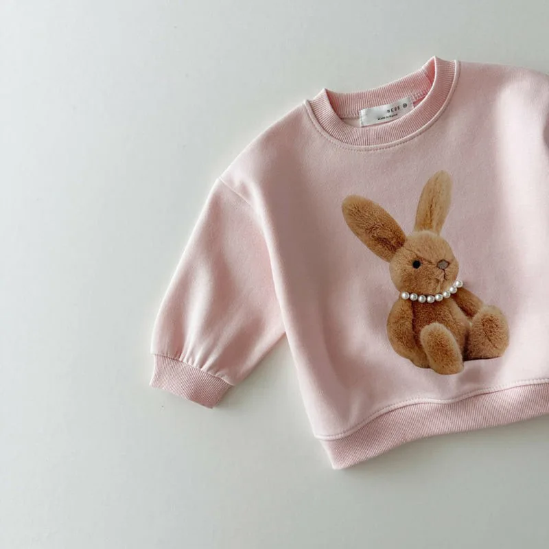 2024 Autumn New Baby Girl Long Sleeve Sweatshirt Cotton Girls Cartoon Sweatshirt Bunny Bear Print Children Pullover Baby Clothes