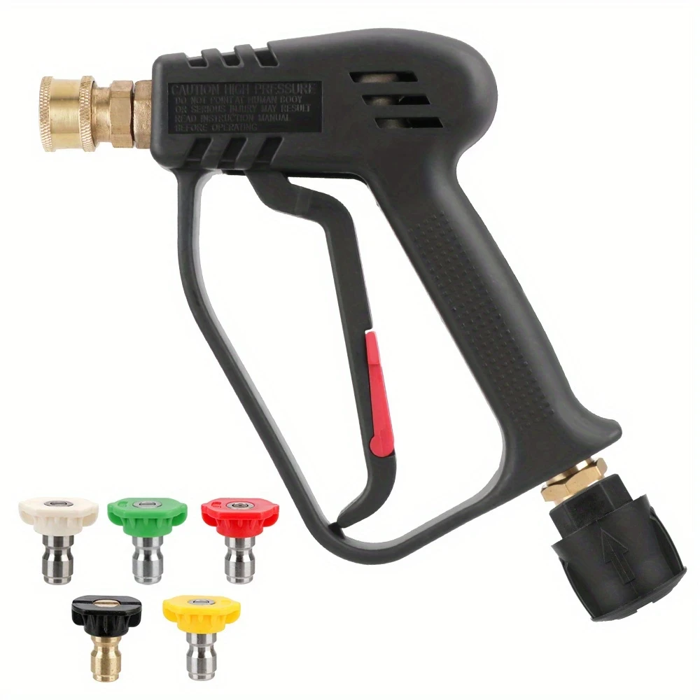4000PSI Car Wash Pressure Gun - 5 Color Quick Connect Nozzle Kit with M22-14 Adapter for Kärcher/Nilfisk