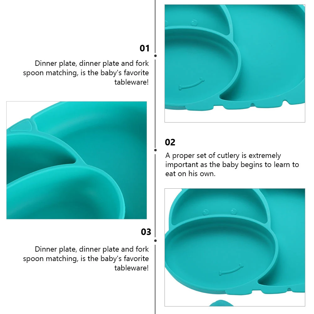 

Food Grade Silicone Baby Plate Training Tableware Set Dinner Plates Safe High Temperature Disinfection Stable Easy