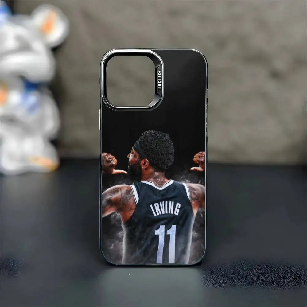 Funda de teléfono K-Kyrie I-Irving 11 para iPhone17,16,15,14,13,12,11 Plus,Pro Max, funda negra mate a prueba de golpes