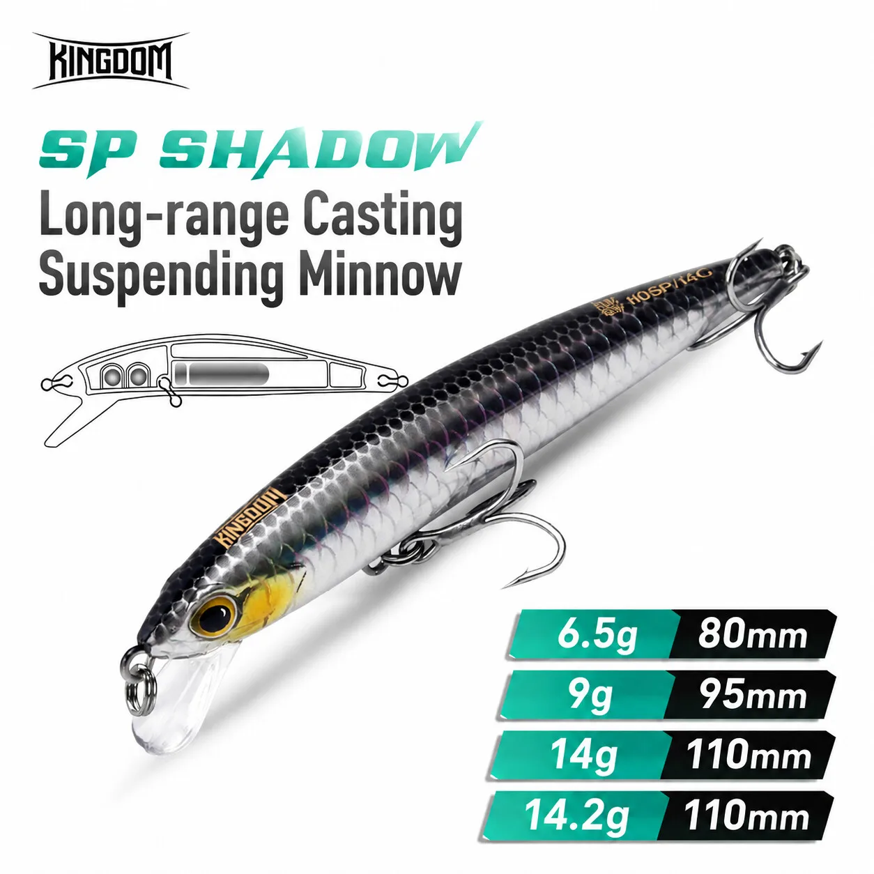 Royaume suspendu leurre de pêche méné appât 80mm 95mm 110mm Jerkbait Wobblers nageur dur leurre artificiel pour brochet bar