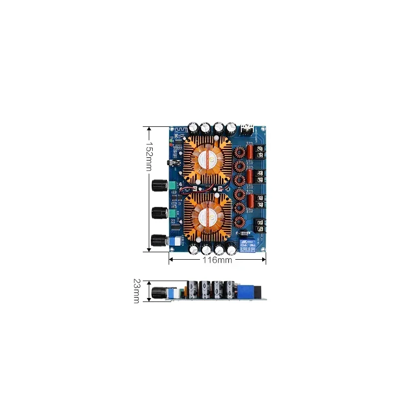 DLHiFi XH-A128 TDA7498E 160W + 160W + 220W Bluetooth 5.0 Digital Power Amplifier Board Stereo 2.1 Channel Amp DC32V