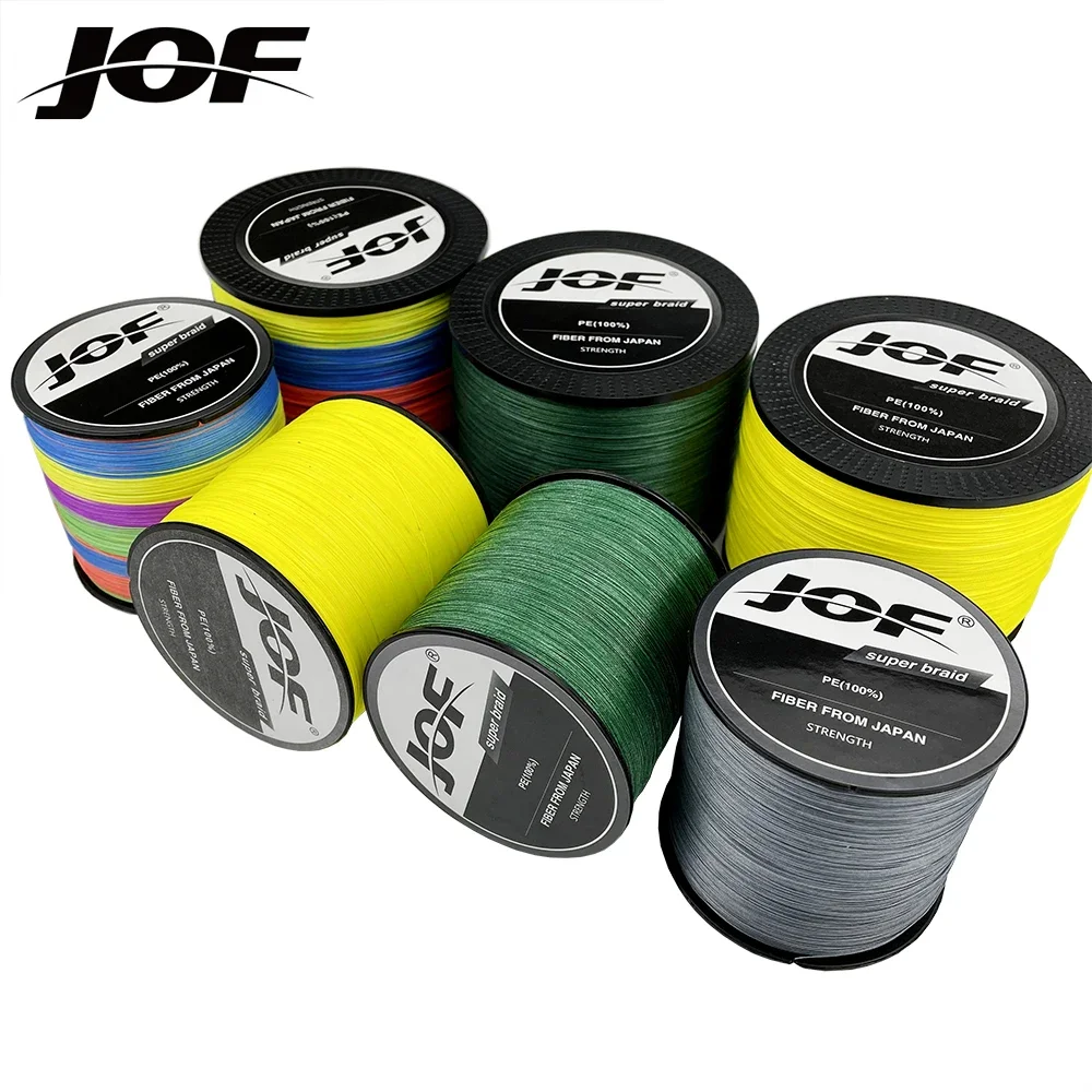 JOF 500M 12 Strands 9 Strands 8 Strands Fishing Line PE Multicolor Multifilament Strong 18LB-120LB Carp Fishing Accessories