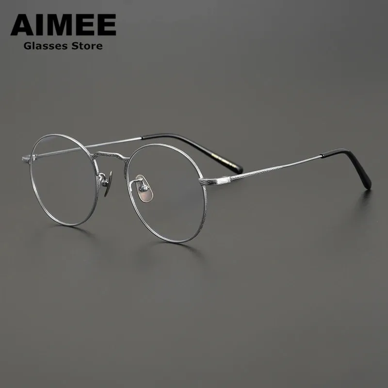 Japanese Design Titanium Ultralight Glasses Frame Men Retro Round Ultra-light Prescription Eyeglasses Women Optical Spectacles