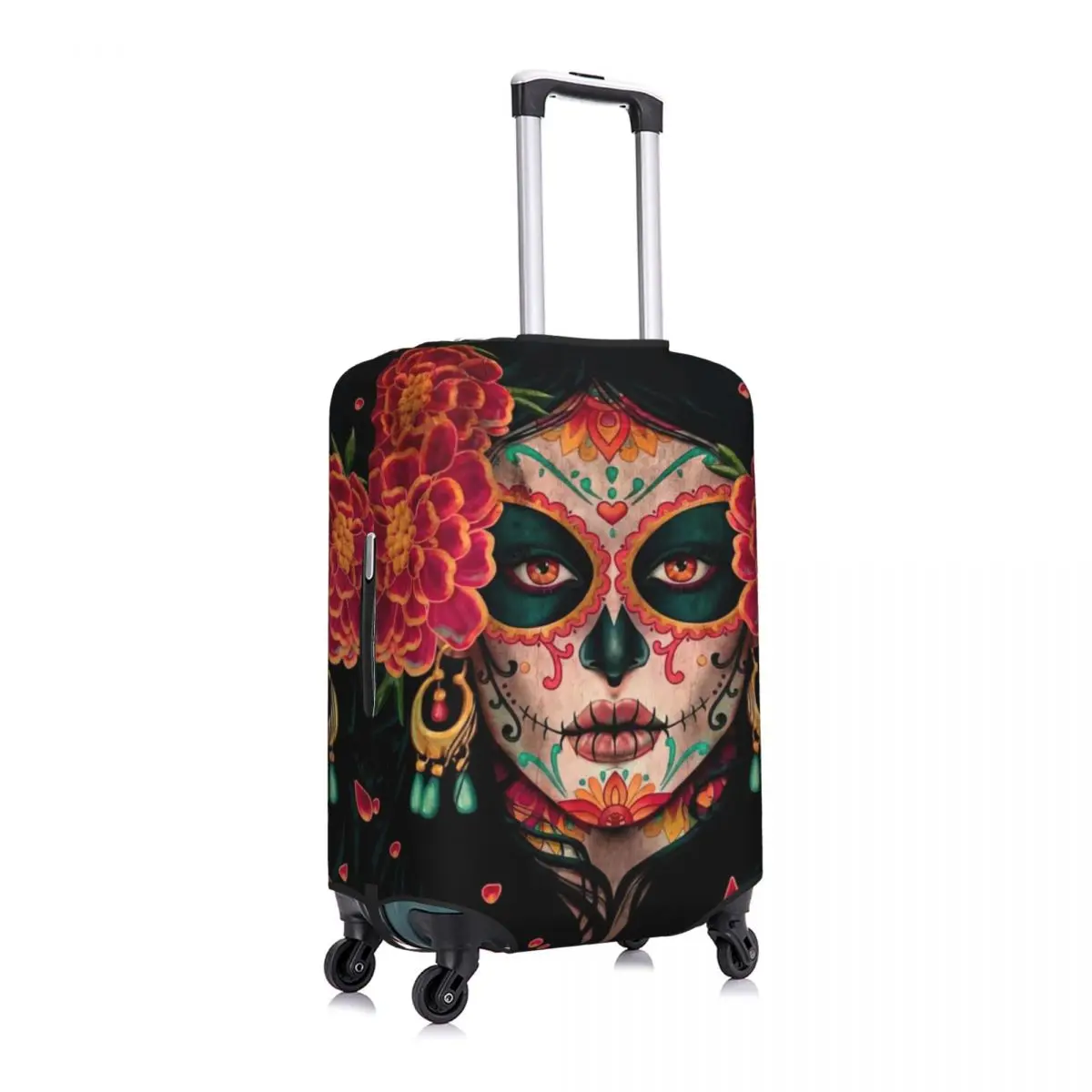 Day Of The Dead,Maria Dimova Print Luggage Protective Dust Covers Elastic Waterproof 18-32inch Suitcase Cover Travel Accessories