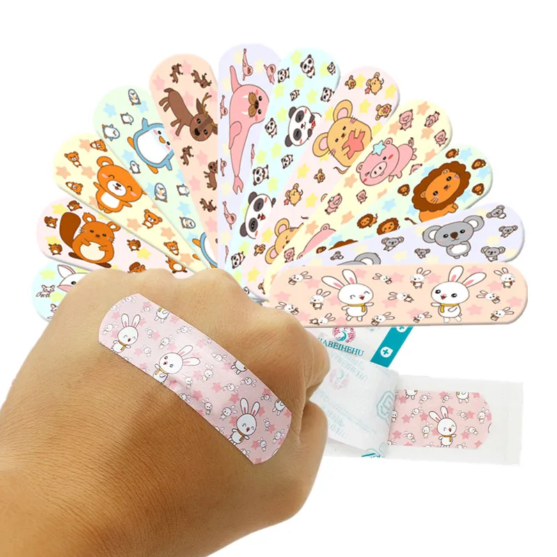 120pcs/set Cartoon Band Aid Waterproof Wound Plaster for Children Kids Adhesive Woundplast Cute Animal Pattern Strips