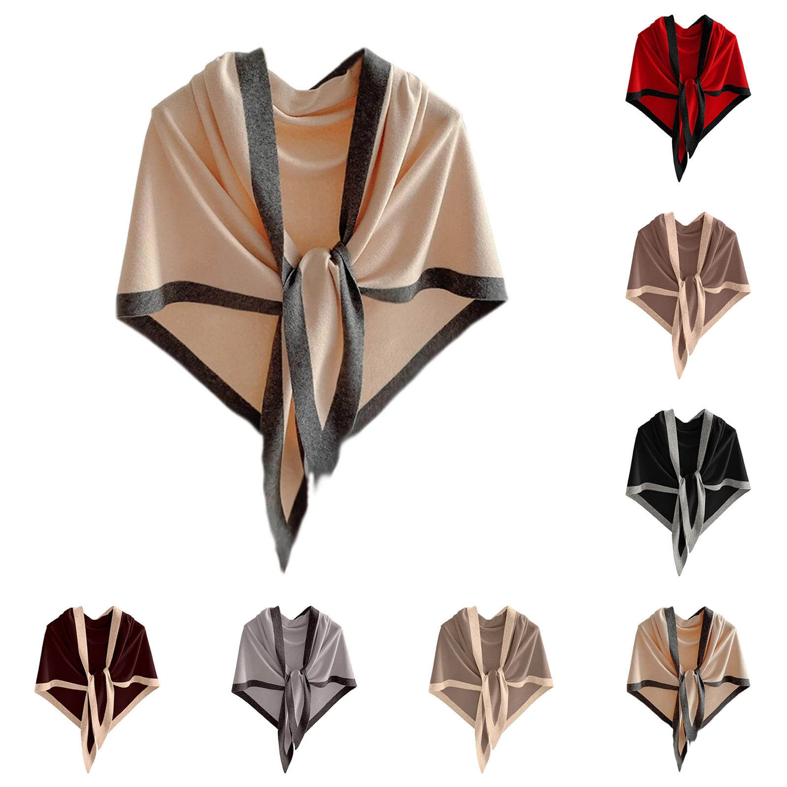 

Осенне-зимняя модная новая женская шаль на шею, смешанная шерстяная треугольная шаль, женская утолщенная вязаная теплая плечо