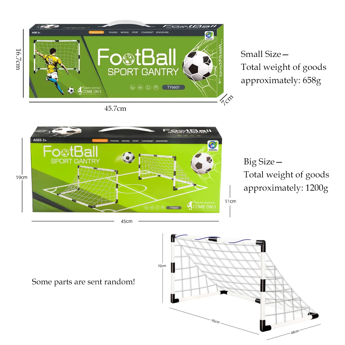 Kids Foldable Soccer Goal Set 6
