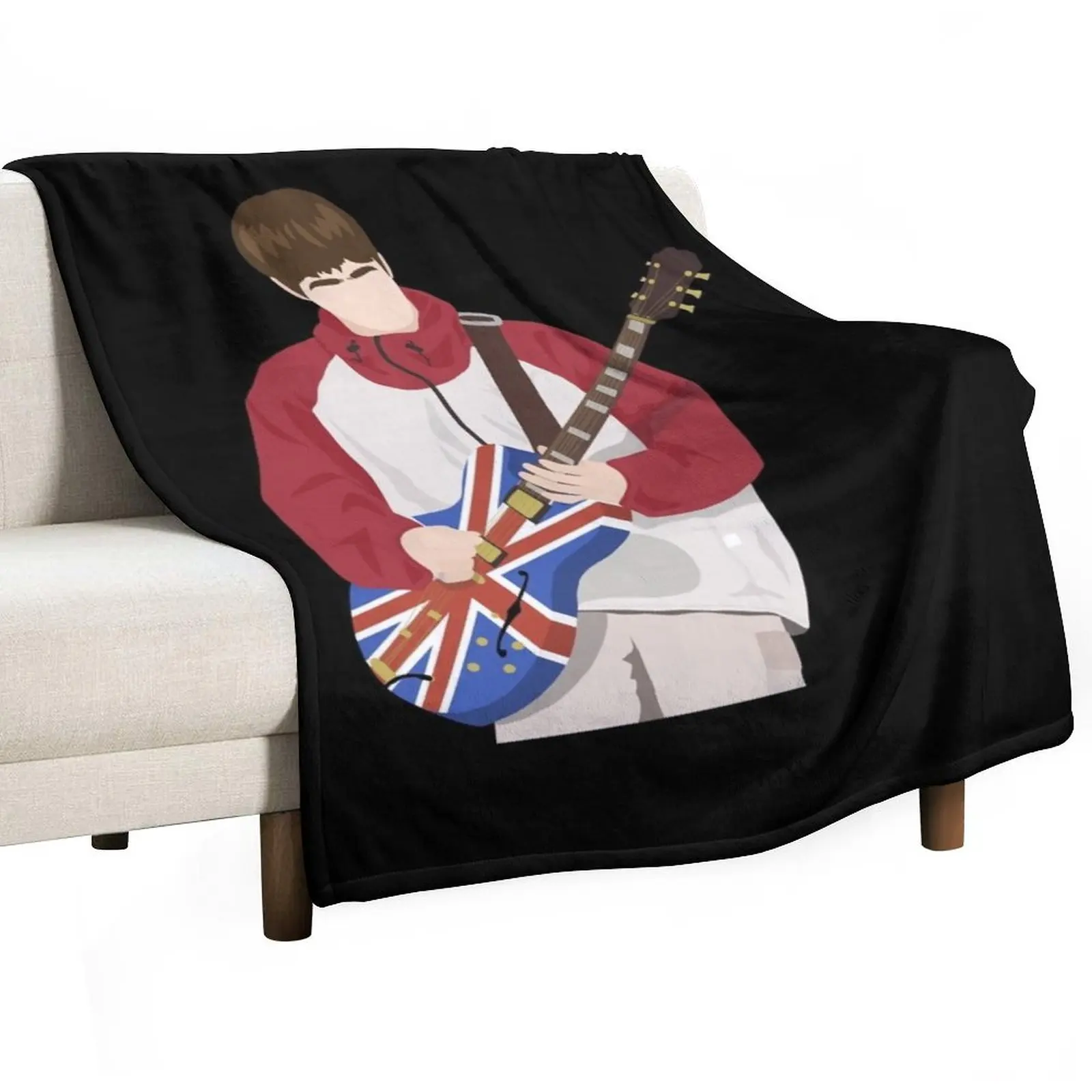 Noel Gallagher with Guitar Throw Blanket Sofa Soft Plush Plaid Blankets