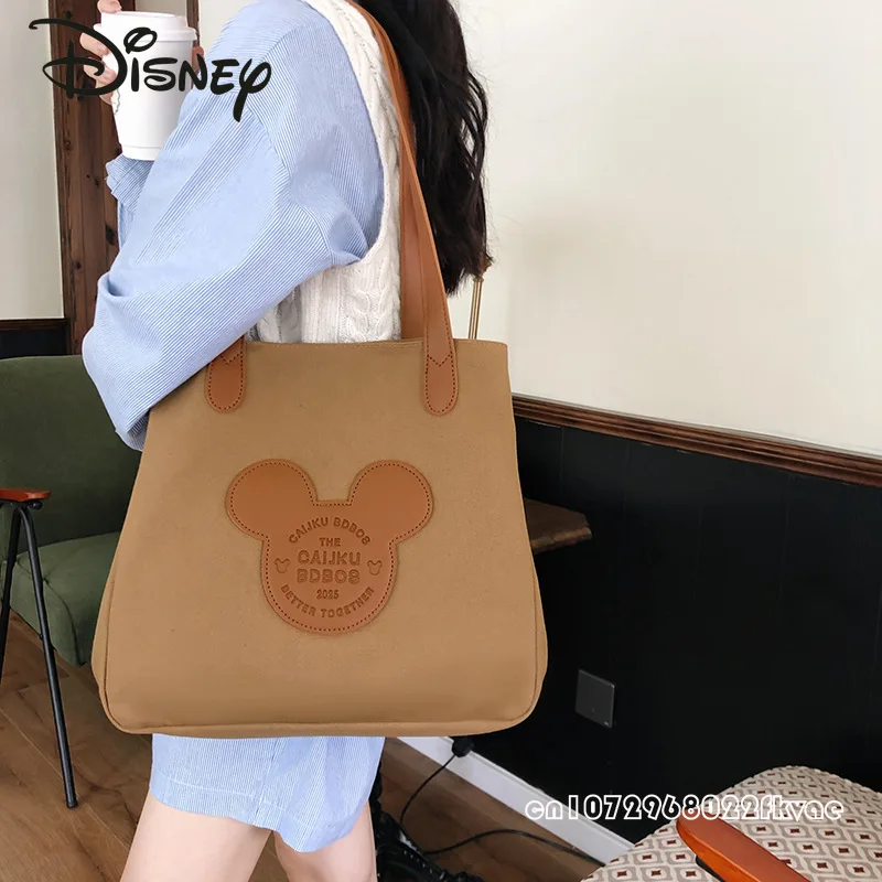 Disney Mickey neue Damen handtasche modische hochwertige Damen Umhängetasche einfarbige Cartoon große Kapazität Einkaufstasche