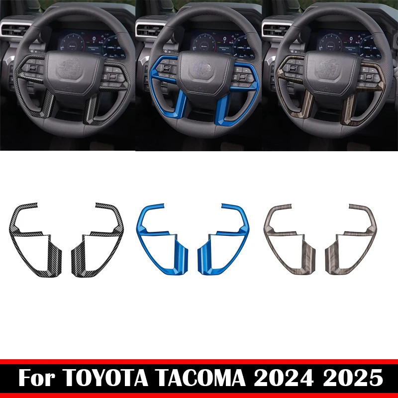 For TOYOTA TACOMA 2024 2025  ABS CarbonFiber Car Steering Wheel Trim direction Control Button Frame Cover Styling Accessories