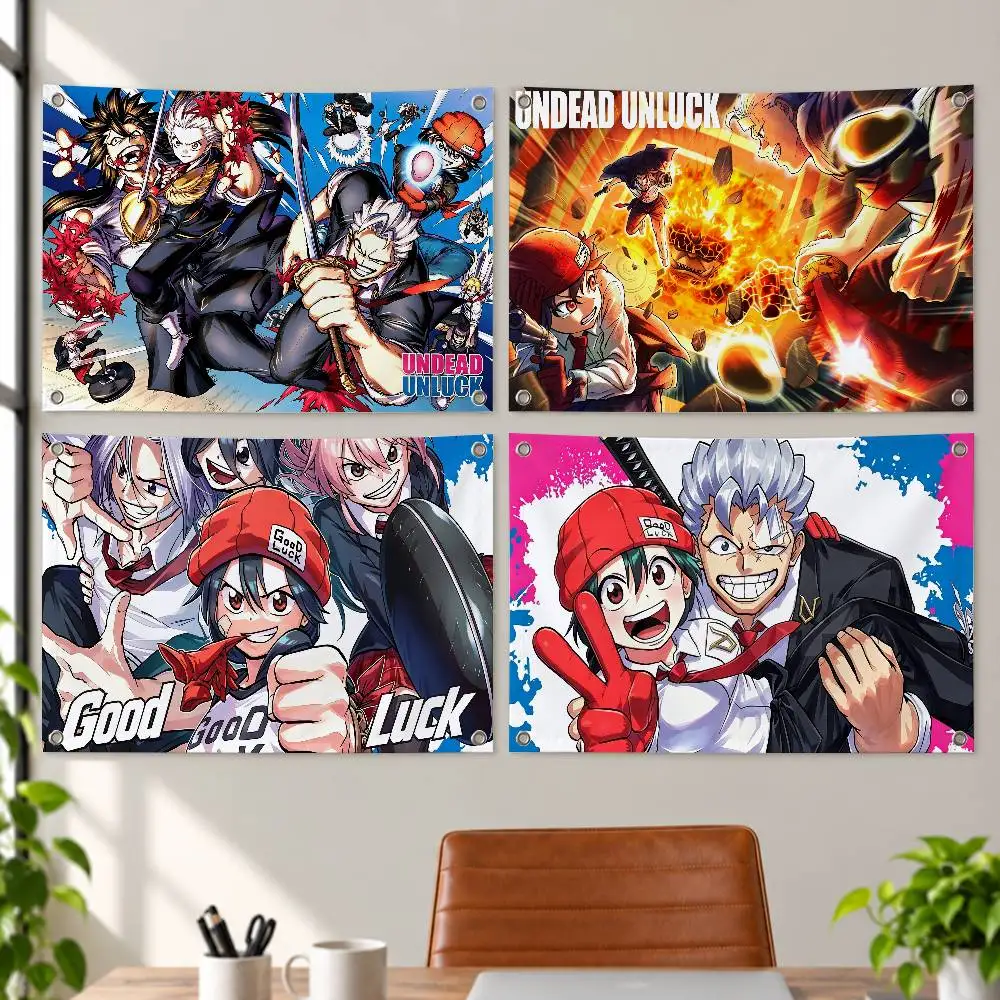 Anime Undead Unluck Aesthetic Wall Tapestry Flag Printed Wall Hanging Living Room Party Outdoor Decor