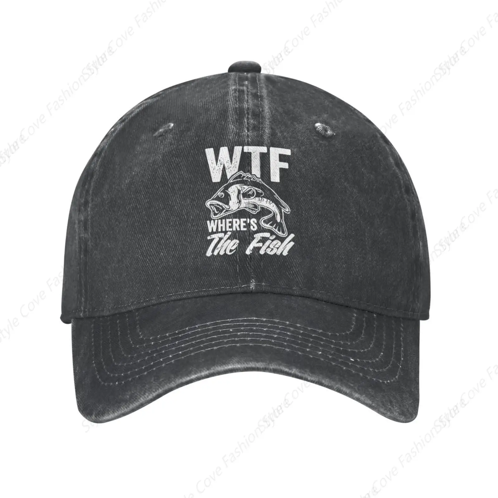 

WTF Where's The Fish Hats Cowboy Baseball Hat Pure Cotton Baseball Cap Fashion Adult Snapback Cap Men Women Four Seasons Cap