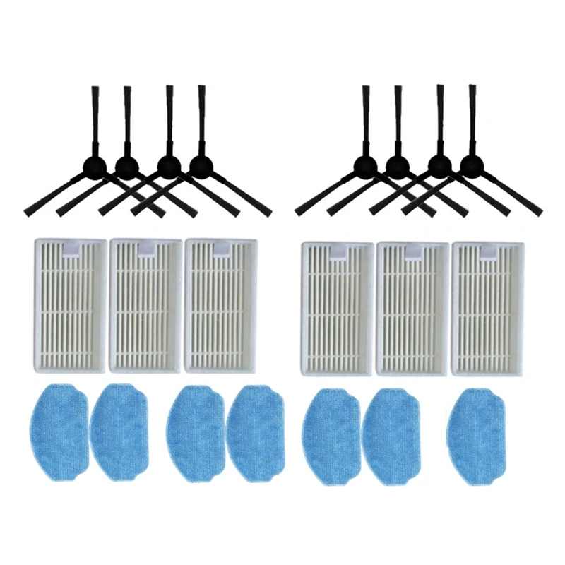 21 szt. Zestaw akcesoriów do Midea VCR04W części zamienne do odkurzacza robota szczotka boczna filtr Hepa ściereczka do mopa