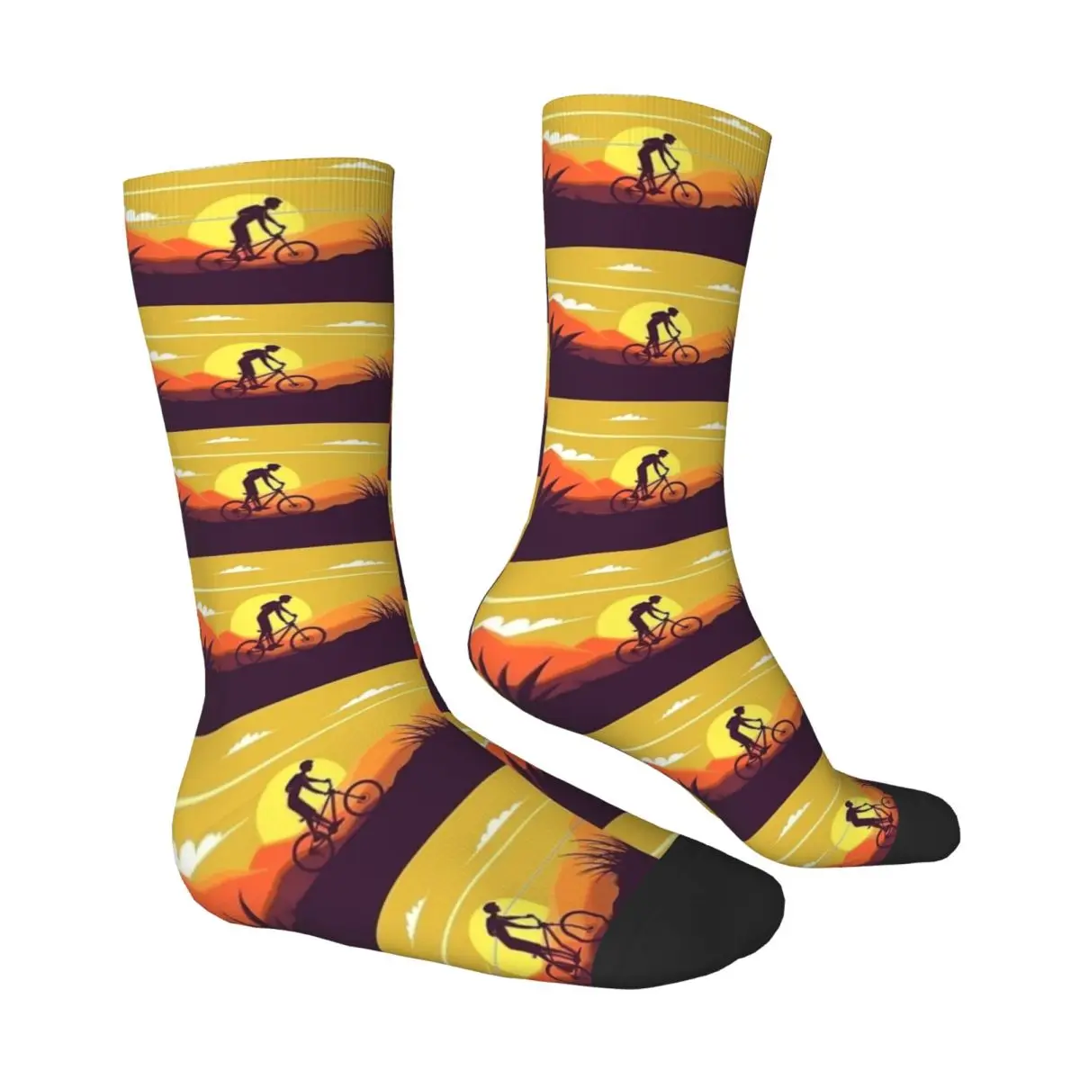 Sunset Mountain Bike Stockings Couple Socks Breathable Korean Socks Autumn Running Sports Anti Sweat Design Socks