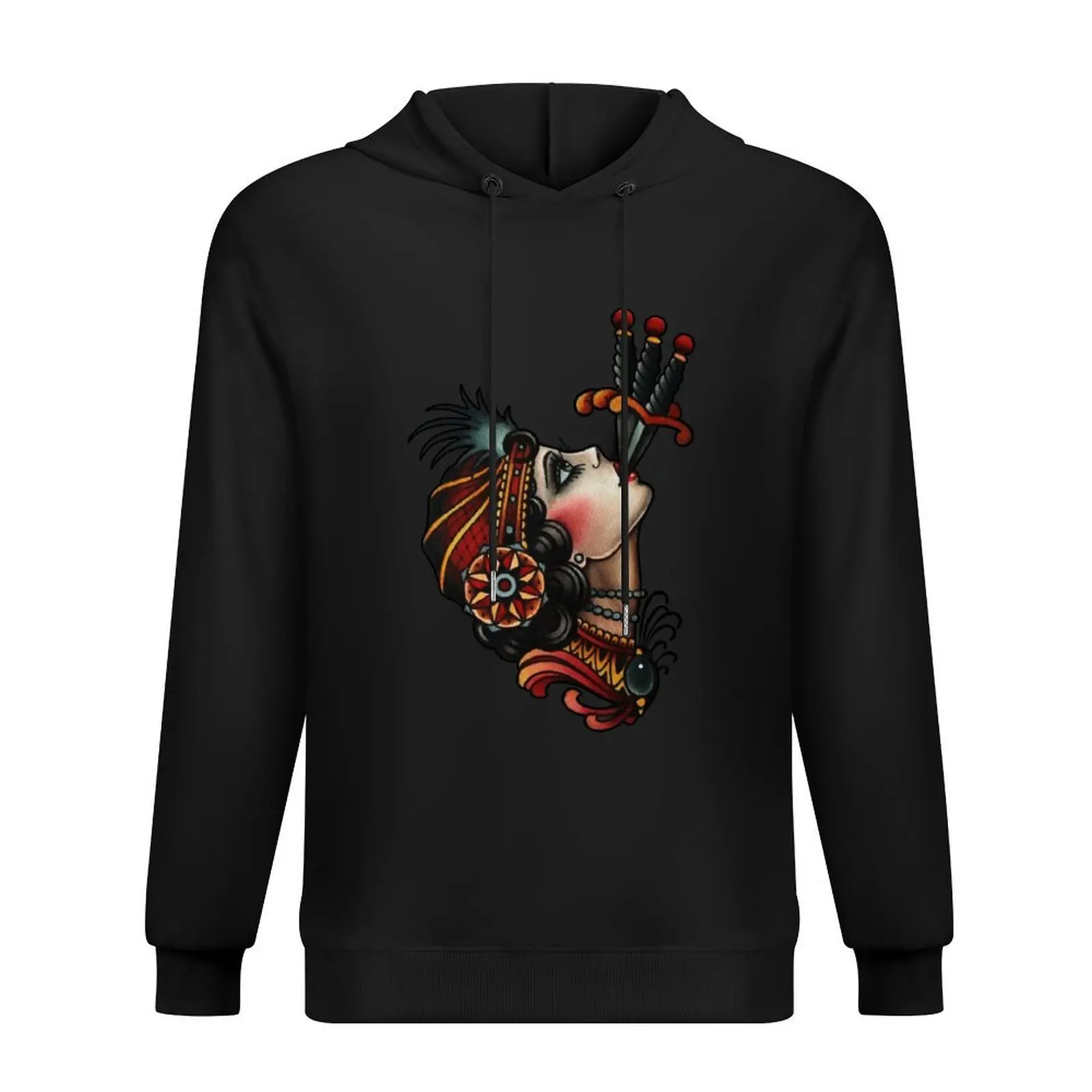 

Gypsy Woman Face Tattoo Hoodie japanese style anime clothes hooded shirt men wear hoodies for men high quality
