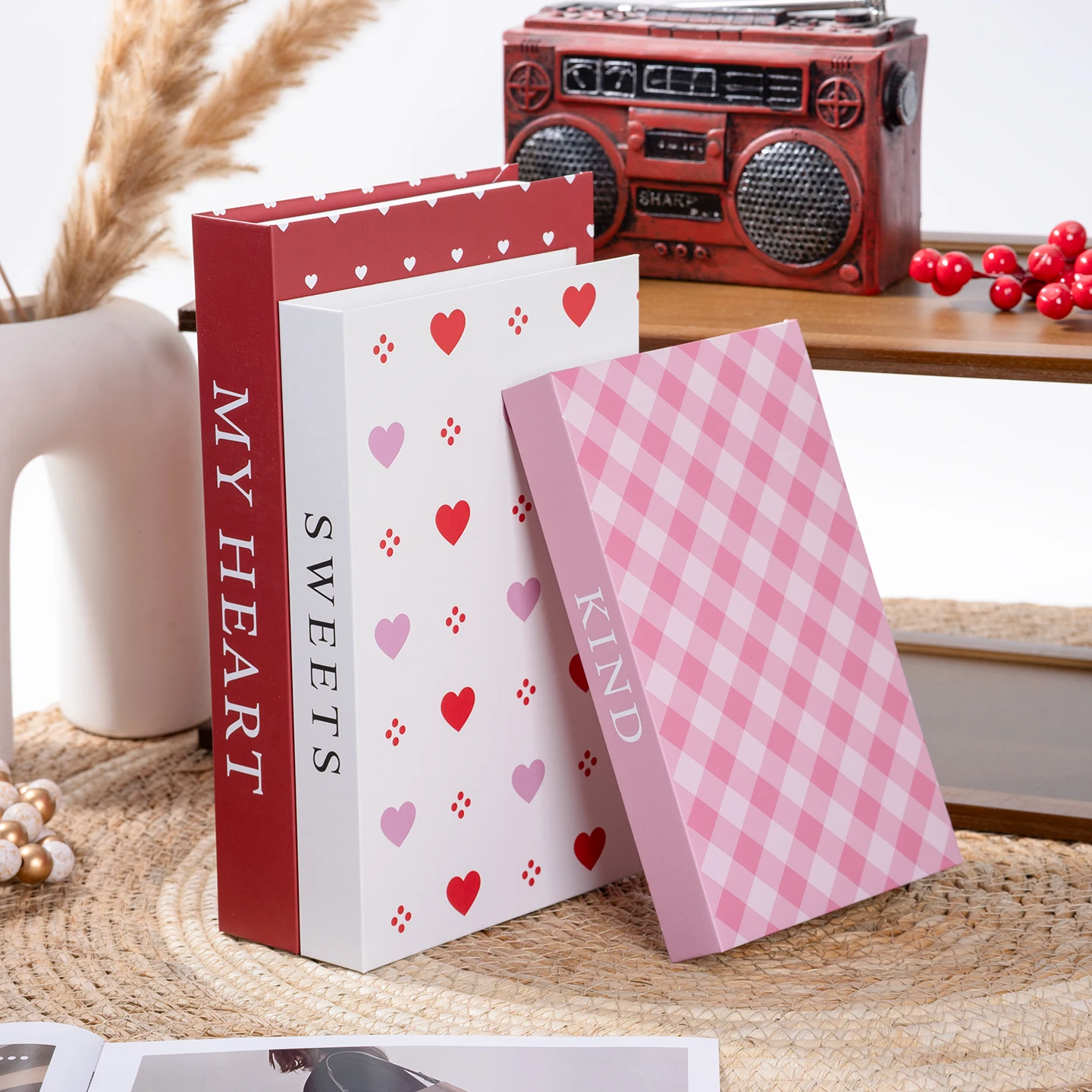 New 3Pcs Openable Fashion Fake Book Living Room Decoration Designer Books Coffee Table Ornaments Club Hotel Room Villa Book Boxs