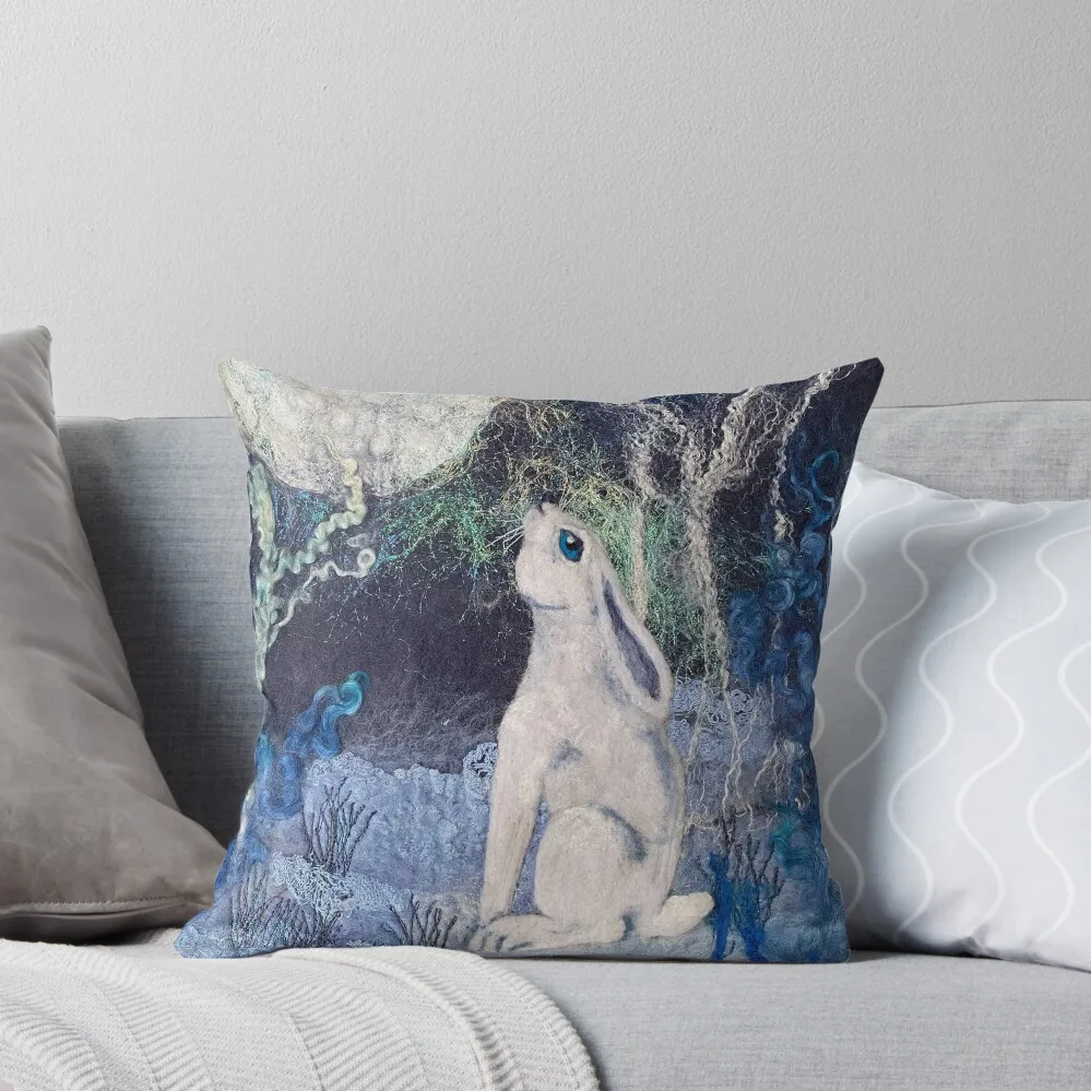 

Blue Moon Gazing Hare Throw Pillow Sofa Cushion Decorative Cushion Pillow Case