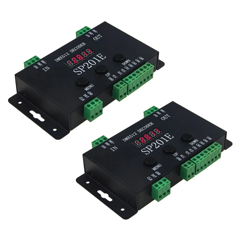 

2X SP201E DMX512 WS2812B WS2811 DMX To SPI Controller Decoder,Support Multiple Ics