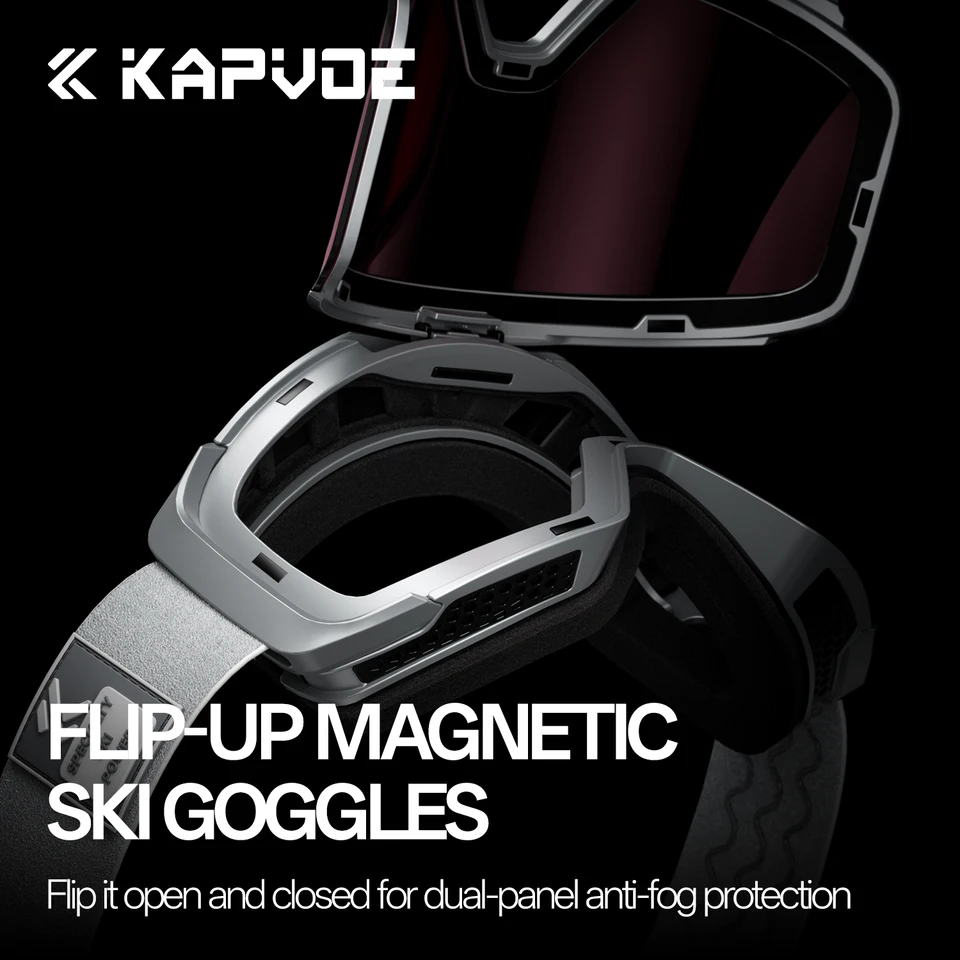Kapvoe フリップオーバー磁気スノーゴーグルフォトクロミックスキー