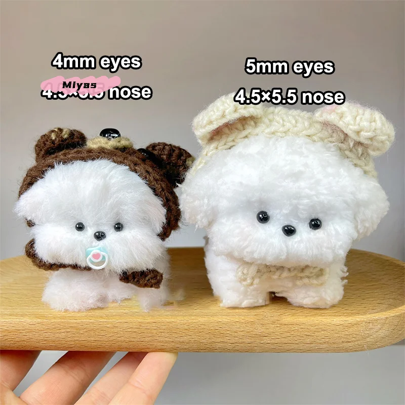 100 stks/set DIY Mini Pop Zwarte Ogen Neus Accessoires voor Pluche Dieren Teddy Hond Decor Deel Plastic Gevulde Pop Maken Levert