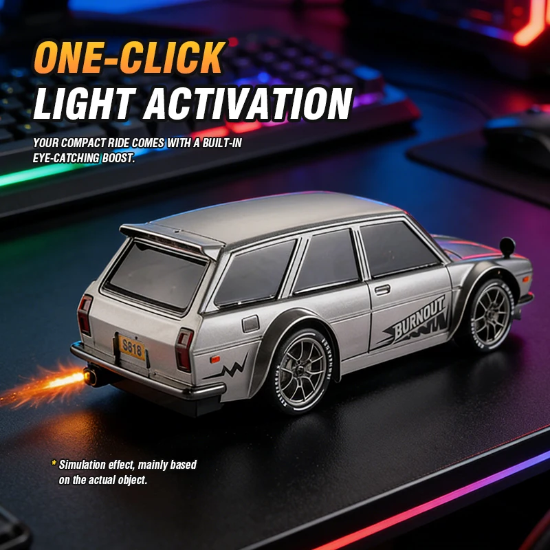 Mini voiture de course télécommandée Rc de bureau, véhicule à dérive à demi-échelle, modèle de voiture rétro simulé, cadeau pour enfants, 1/24