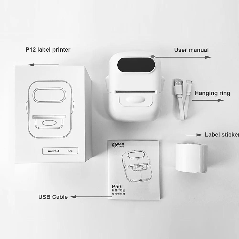 High Quality Bill Tag Label Logo for Price Machine Mini Thermal Barcode Adhesive Label Sticker Phone Portable Mini Printer