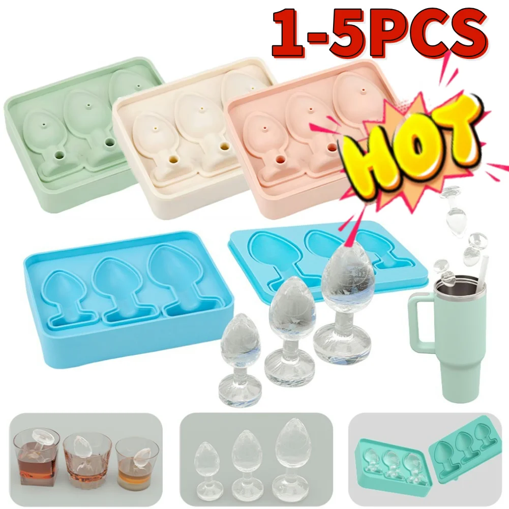 Silicone Funny Ice Cream Mould Butt Plug Shaped Tray Maker for Prank Bachelor Bachelorette Party Bar Cocktail Whiskey Ice Mould