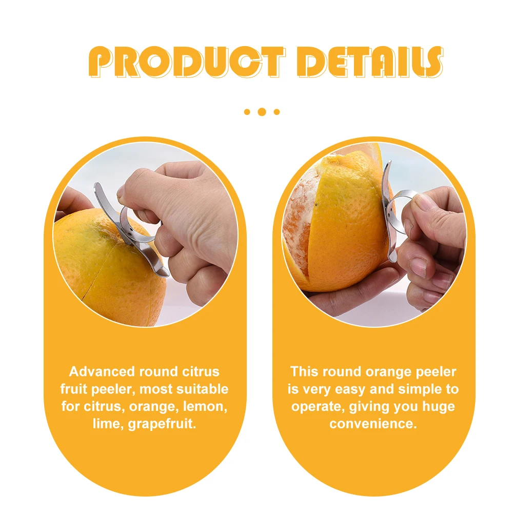 

Round Orange Peeler Stainless Steel Kitchen Citrus Fruit Peeler Simple Useful Tool for Lemon Lime Peeling