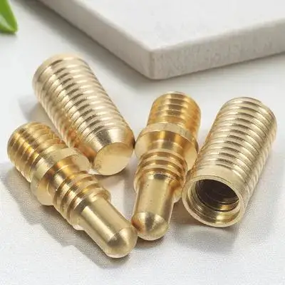 

2Sets Pool Cue Joint Screws Copper Rust Proof Heavy Duty Pool Cue Repair Connecting Pins Extension Parts Extension Rod Screws
