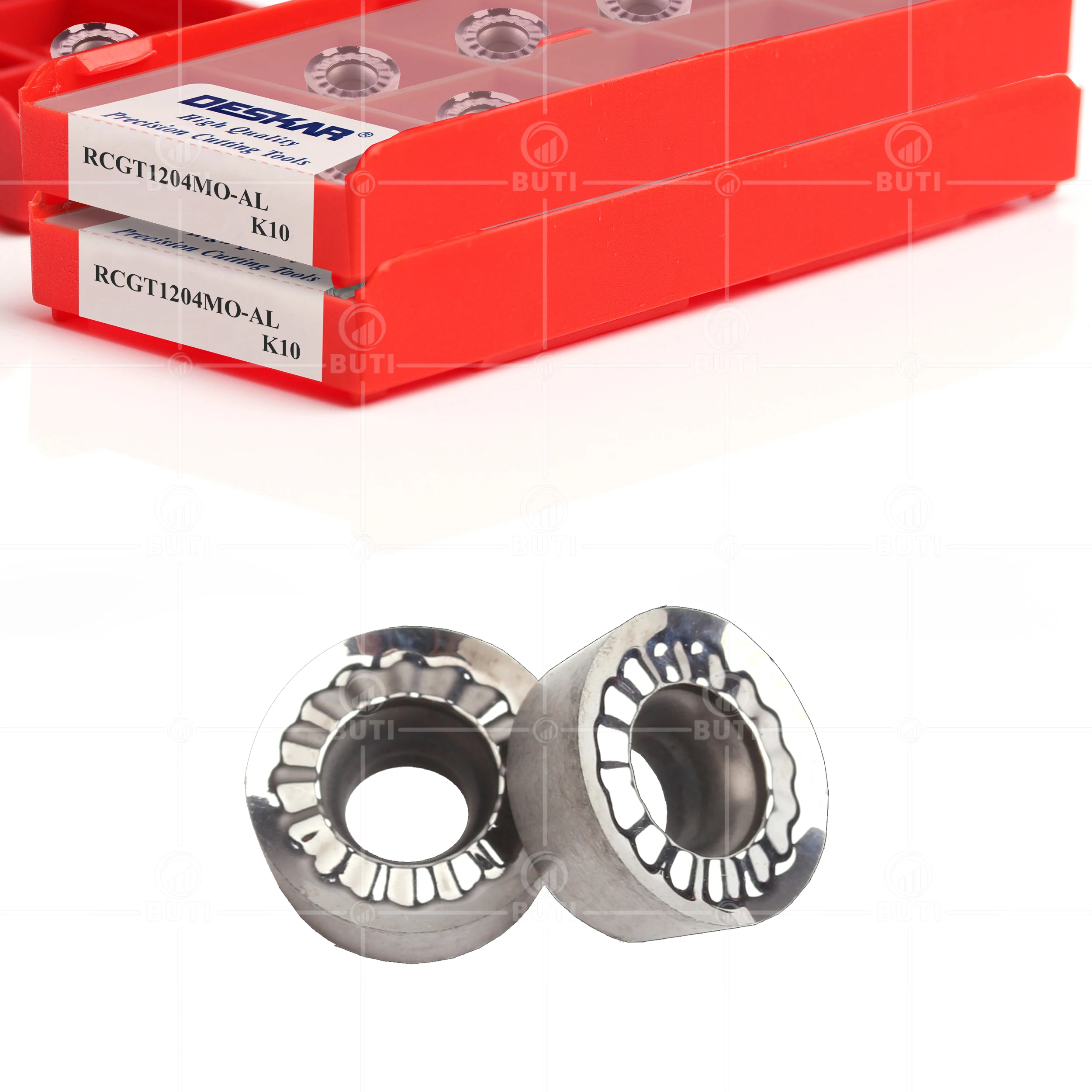 Imagem -03 - Deskar 100 Original Rcgt1204mo-al K10 Cnc Torno Cortador de Corte de Carboneto Inserir Ferramenta Parte Ferramenta de Torneamento Lâmina de Fresagem para Alumínio