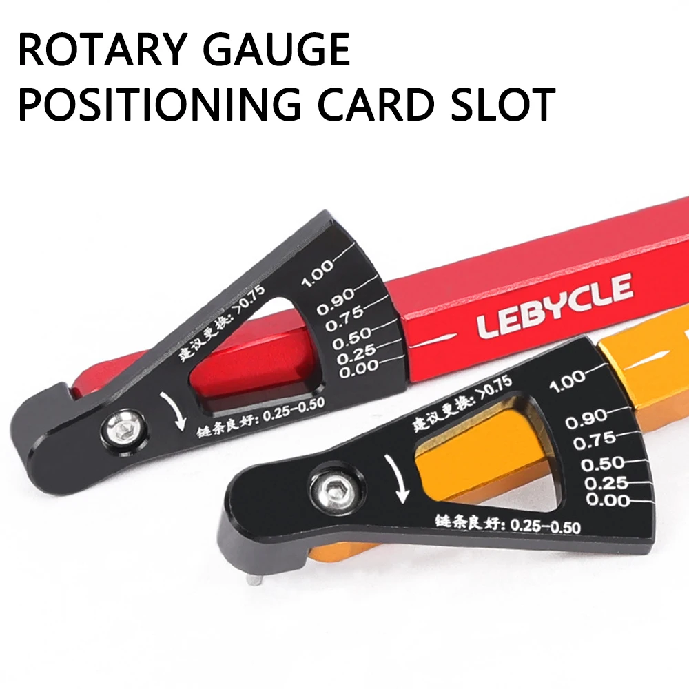 LEBYCLE Bicycle Chain Wear Checker Indicator CNC Aluminum Alloy Bicycle Measurement Ruler Repair Tools Mountain Bike Chain Tools