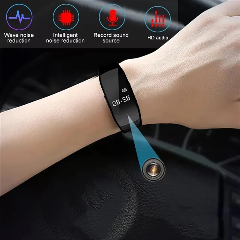 

Camera Watch 1080P HD DV Professional Digital Voice Video Recorder Bracelet Dictaphone Sound Small Home Secret-Y47A