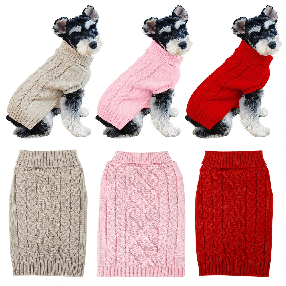 Pet Cats And Dogs Autumn And Winter Simple Elastic Three-Dimensional Twisted Sweater Dog Sweater Warm Fashion Trend Pet Clothing