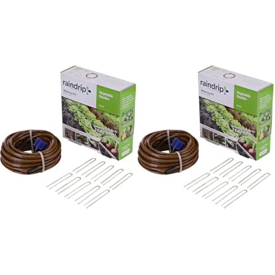 

Rain Drip R567DT Drip Watering Vegetable Garden Kit Pack of 2 : PVC black pressure-compensating emitters for uniform watering