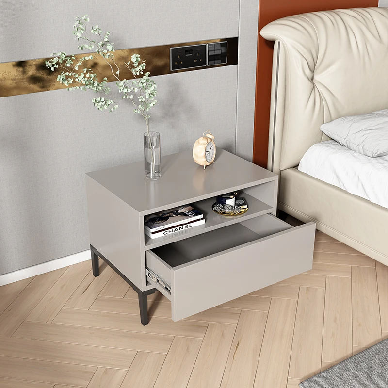 

Modern Simple Bedside Drawer Shelf Bedroom Minimalist Storage Locker Small Bedside Cabinetv Apartment furniture